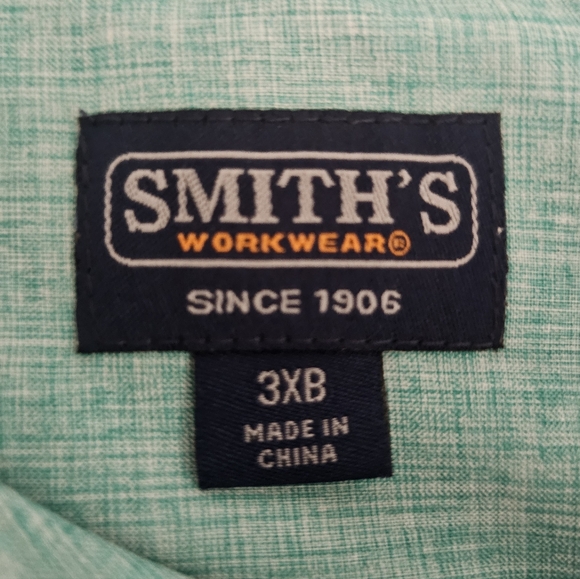 Smith’s Workwear Spearmint Short Sleeve Performance Work Shirt Sz 3XB NWT - Picture 5 of 15